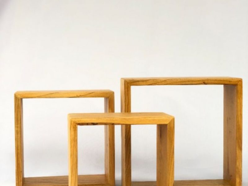 Ambalan Dinding Segi-4 OAK (Set) 2